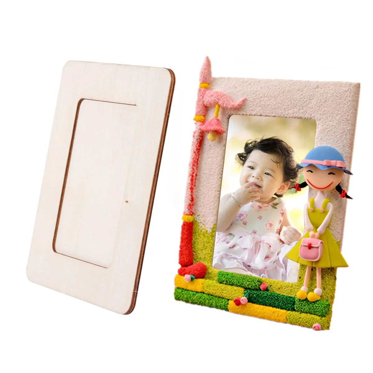 

4Pcs Blank Wooden Photo Frame Unfinished DIY Painting Craft Decor Organizer for Pictures Schools Camps Projects