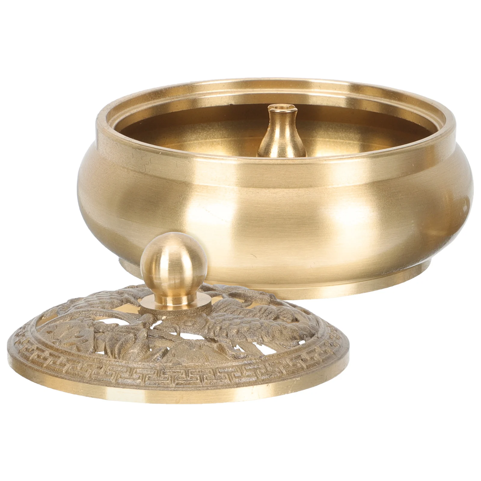 

Elegant Brass Incense Burner Ornament Vintage Censer Decor Aroma Holder Home Desktop Decorative Retro Religious Meditative Sauna