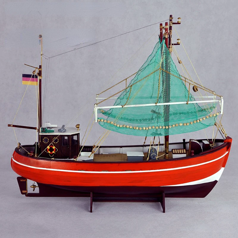 

1/48 PELLWORM Fishing Boat Model Wooden Kit DIY Assembly Sailboat Decoration Kit Gift Box Gift