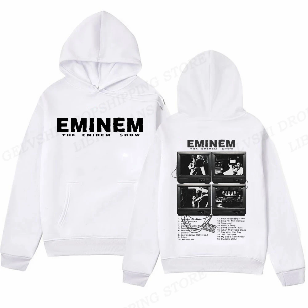 Men Fashion Hoodie Japanese Y2k Sweatshirt Warm Fleece Hoodies Sweatshirts Men\'s Clothing Slim Shady Coats Rapper Eminem Hoodies