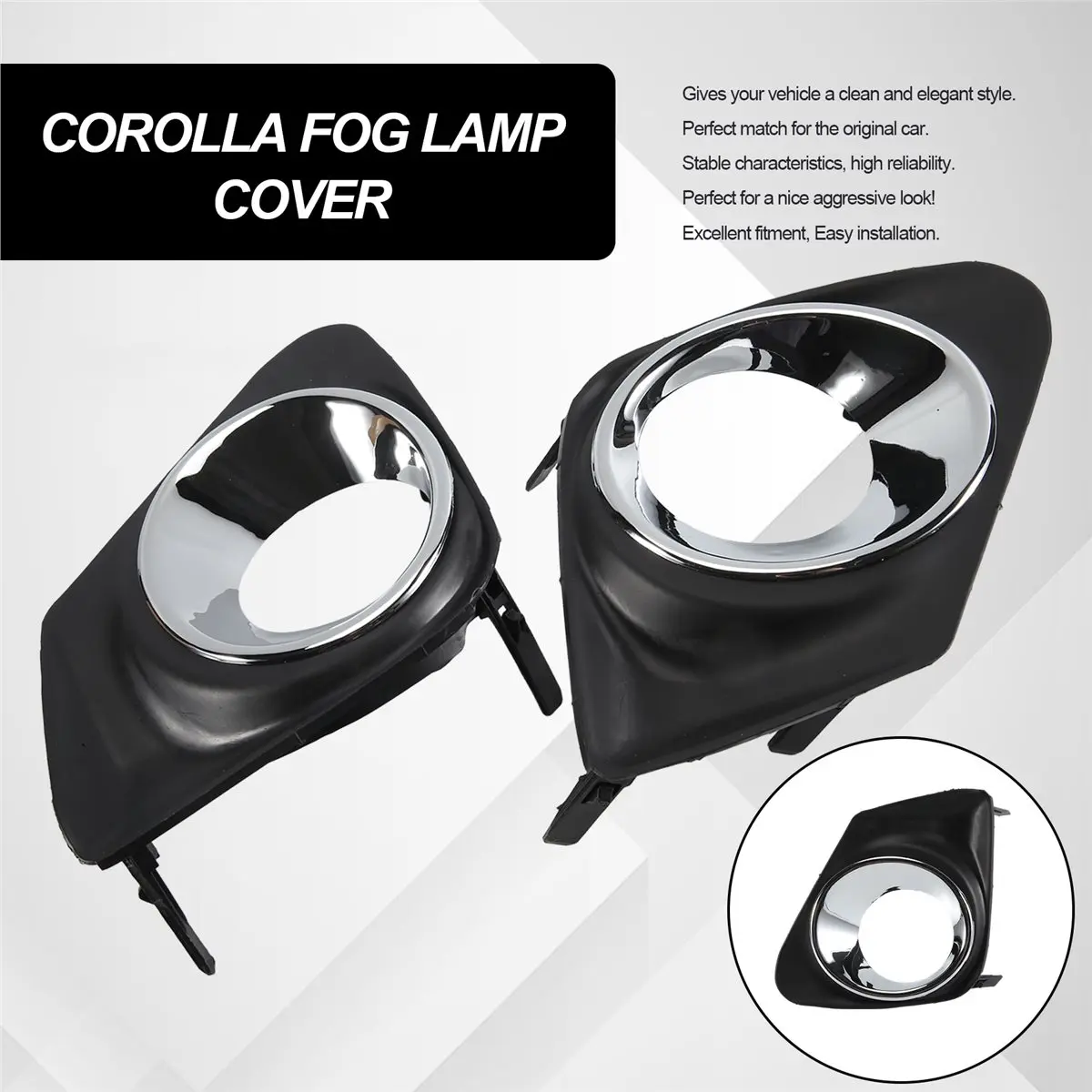 #11Z (Black & plating)Car Front Fog Light Lamp Cover Grille for Toyota Corolla 2011-2013,Automotive Parts & Accessories