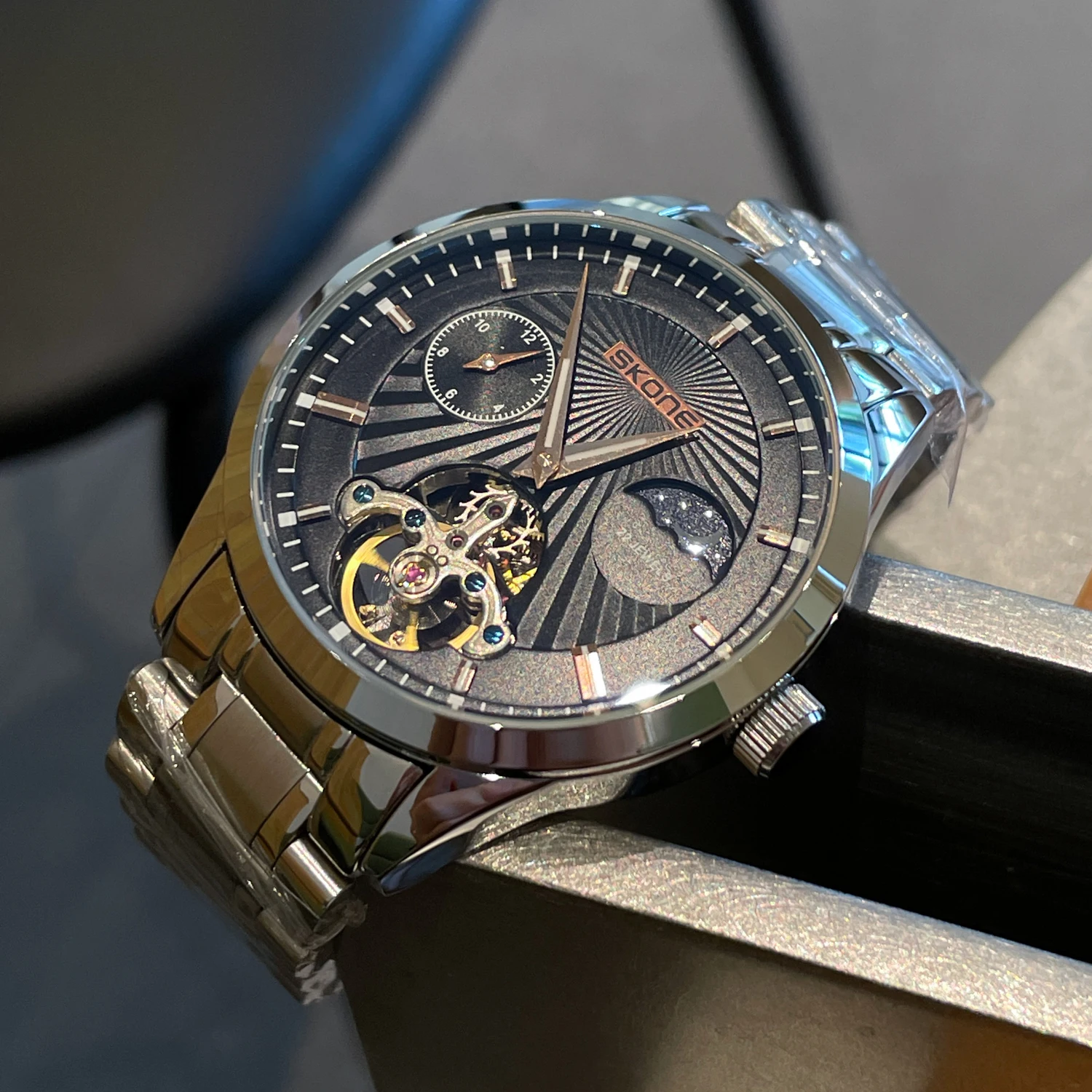 

CILOA2025 new mechanical watch men's large dial high-end sports round black brand genuine fully automatic mechanical watch