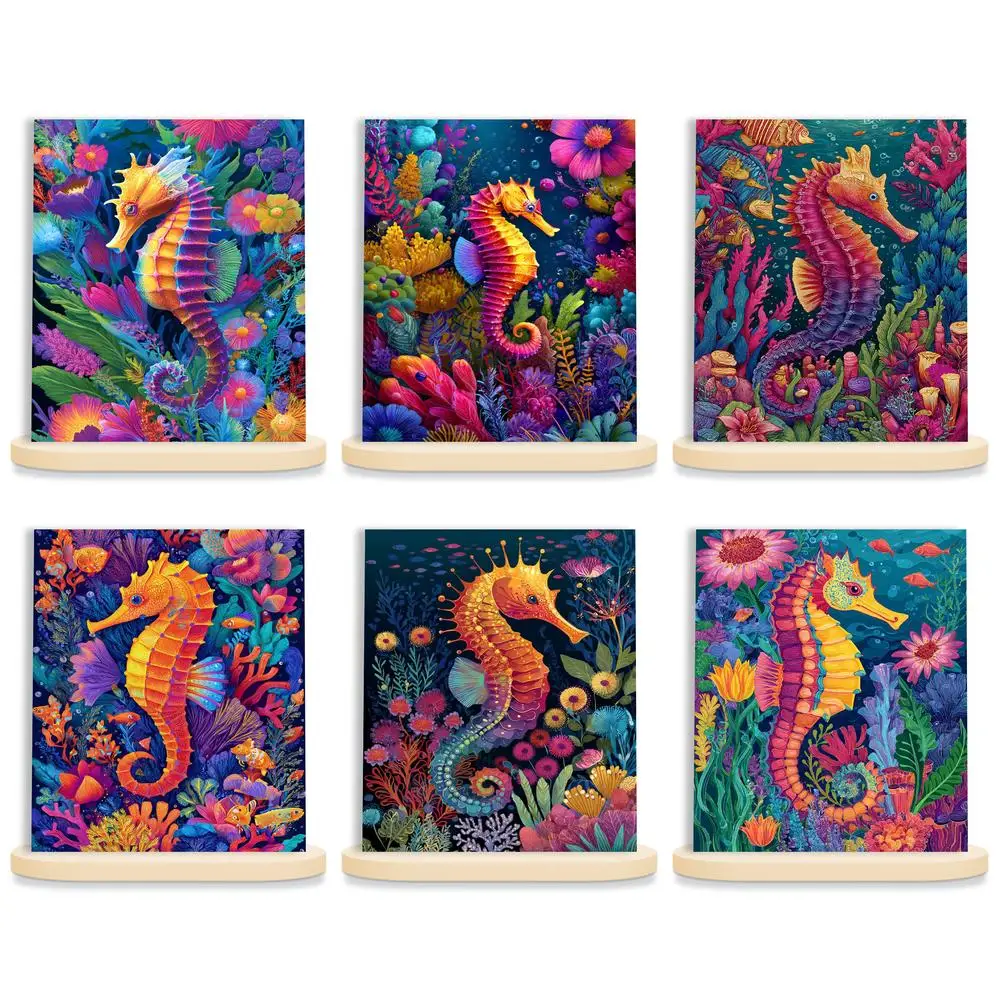 GATYZTORY Painting By Numbers Oil Watercolor Pictures Frame Seahorse Home Decor Items Personalized Gift Unframe Draw Diy Set Kit