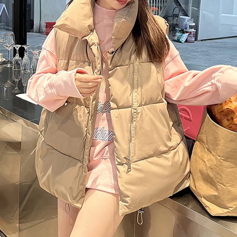 女性用コットンパッド入りベスト,韓国のゆったりとした服,カジュアルなカーキジャケット,秋冬コレクション31161