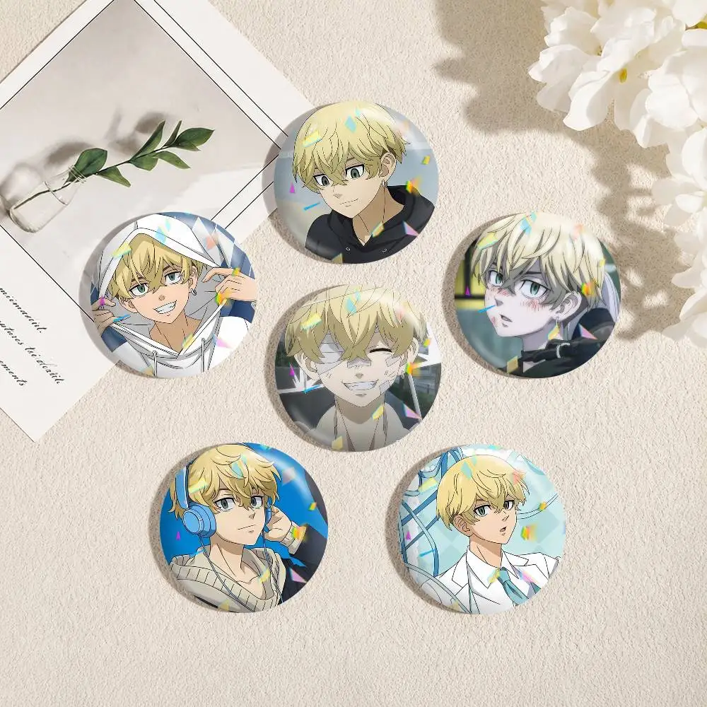 Tokyo Revengers Chifuyu Matsuno 25 32 44 58 75mm Badges Personalized Round Brooches Pins Accessory Gift