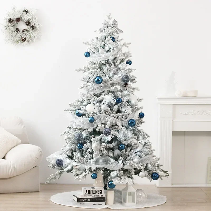 Artificial Christmas Tree Encryption PE White Flocking Christmas Tree Christmas Mall Party Atmosphere Decoration 180cm