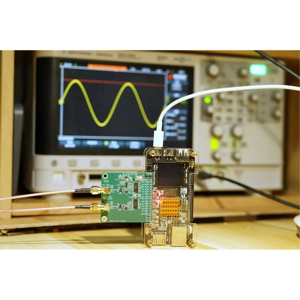 AA19 Dual Channel High Speed AD ADC Module 10Bit 50MSPS Analog to Digital Converter Module with SMA Connector SPI