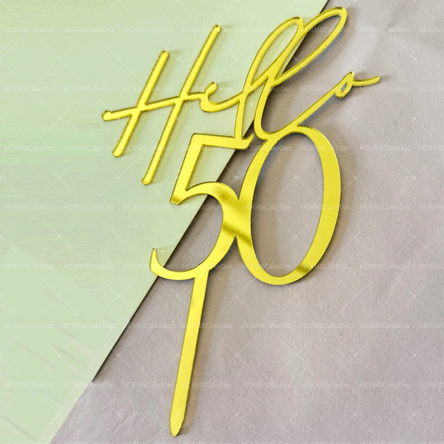 Hello18 30 40 50th كعكة عيد ميلاد توبر الاكريليك مرآة الذهب العمر عيد ميلاد سعيد 18 ديكور 21 50 60 جزء هدية كعكة الديكور