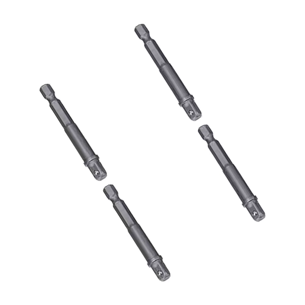 

4pcs 1/4 Inch 6.35Mm Hexagonal Handle Socket Extension Bar Square Head Adapter For Electric Drill Power Tools Sleeve Connecting
