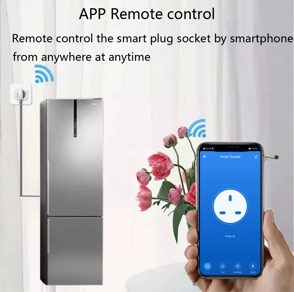 UK 13A Smart WiFi Power Plug with 2 Outlets Energy Monitor Timer Socket Outlet