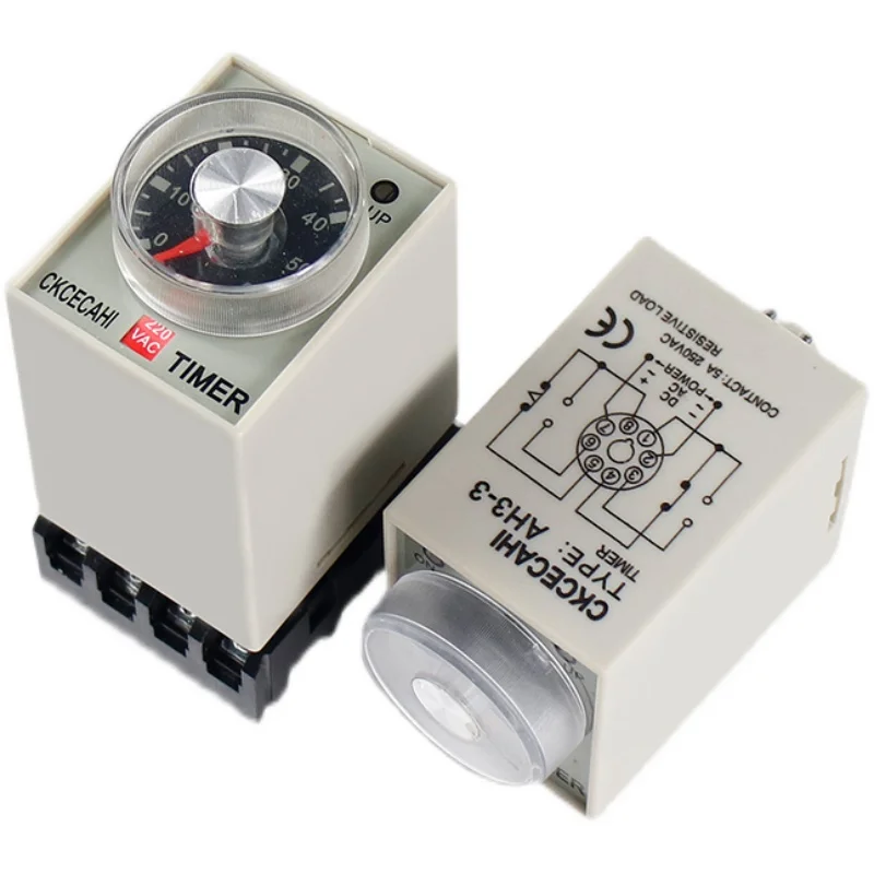 AH3-2 DC24V 110v 220V  8 Pins DPDT 0-60 Seconds Power on Delay Timer Time Relay