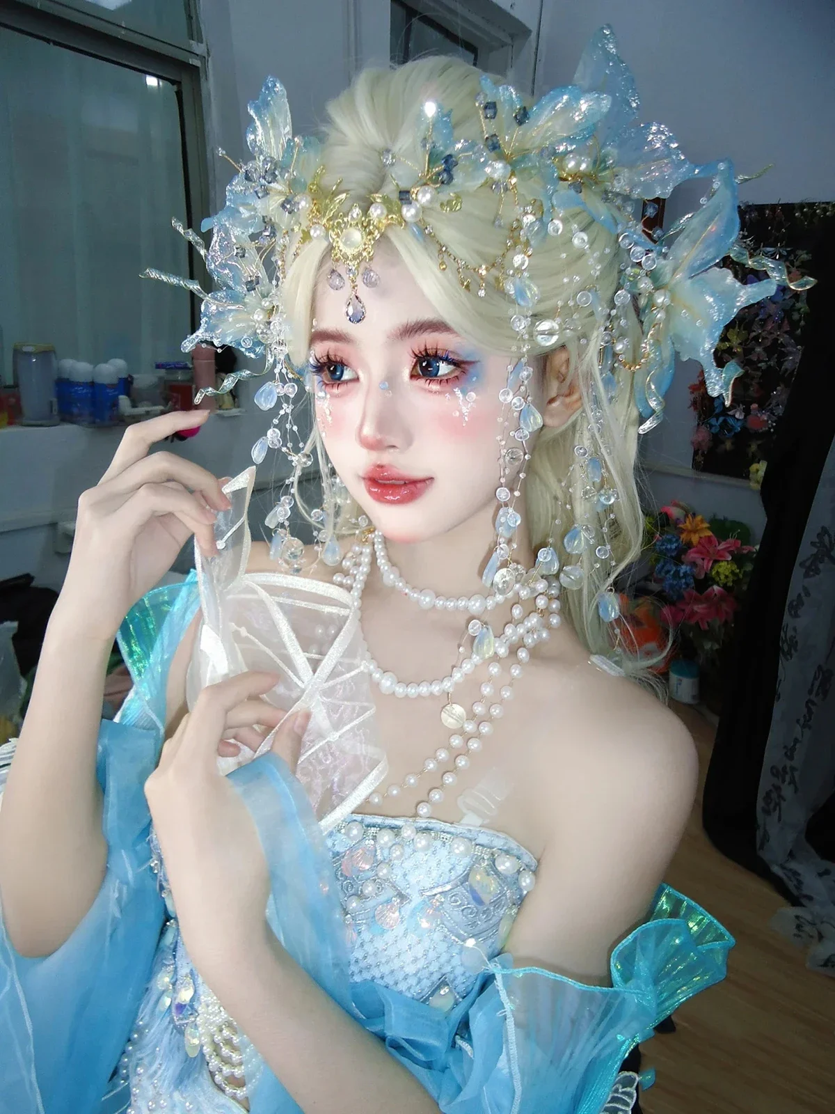 Xiuhe Hanfu аксессуар для волос с кисточками на лоб, корона, дорожная фотография, эльф, русалка, принцесса невесты, свадебное платье, головной убор Xiuhe Hanfu аксессуар для волос с кисточками на лоб, корона, дорожная фотография, эльф, русалка, принцесса невесты, свадебное платье, головной убор