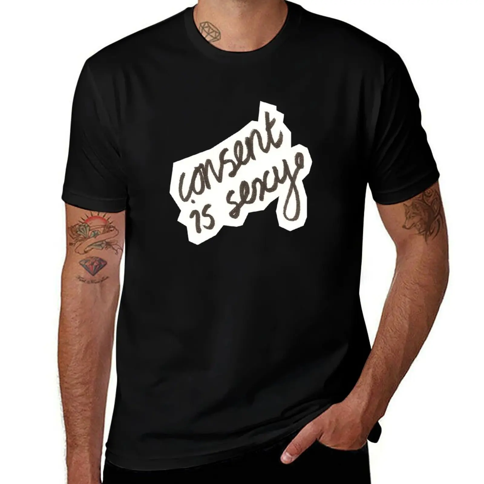 Consent is Sexy Script T-Shirt man t shirt designer T-Shirt