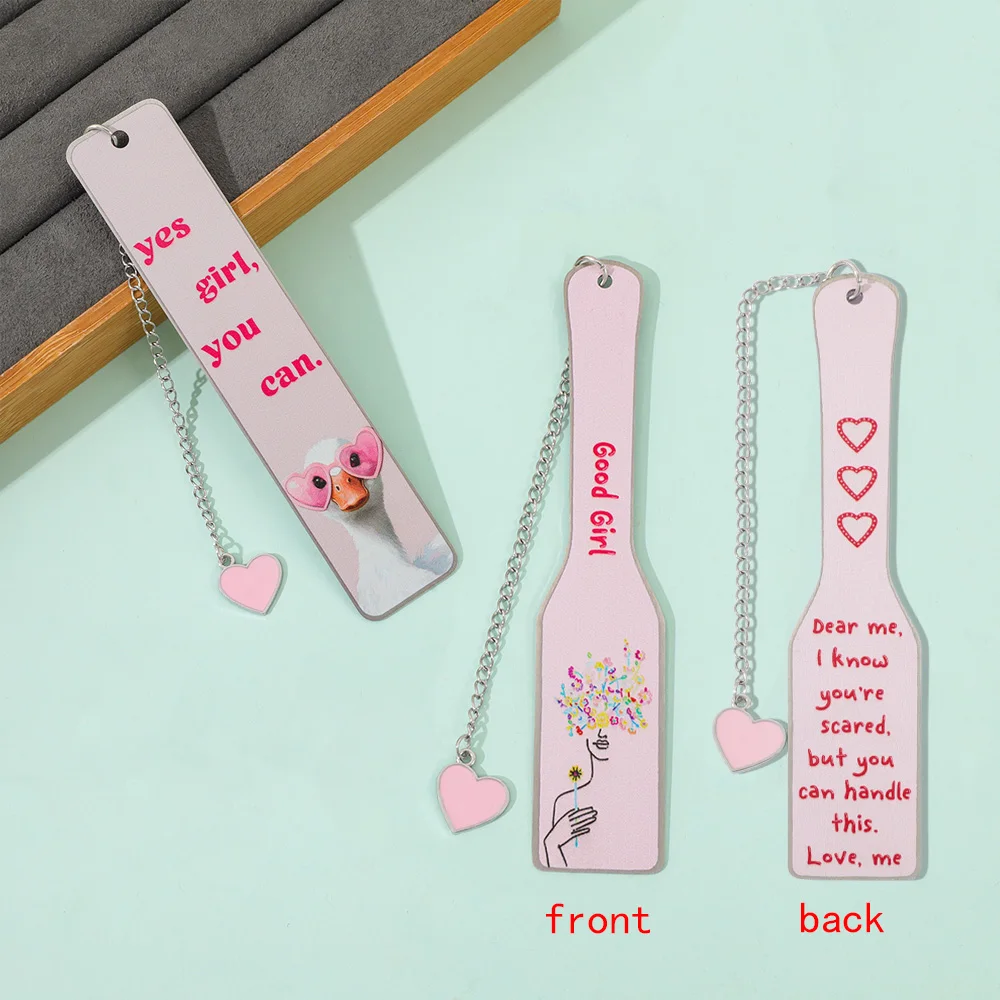 Pink Duck Bookmark/Female Encouragement Stainless Steel Metal Bookmark, Cute Bookmark for Book Enthusiasts, Motivating Bookmark