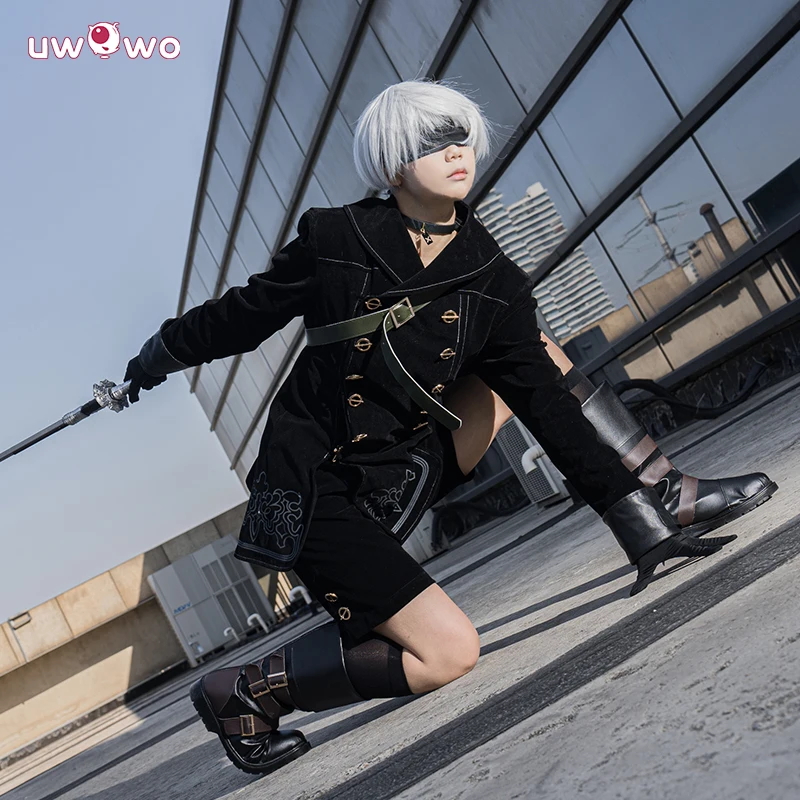 UWOWO NieRR: Automataa 9S Cosplay Costume Yorhaa 9S Cosplay Collab Series: No.9 Type S Black Outfit Halloween Costumes