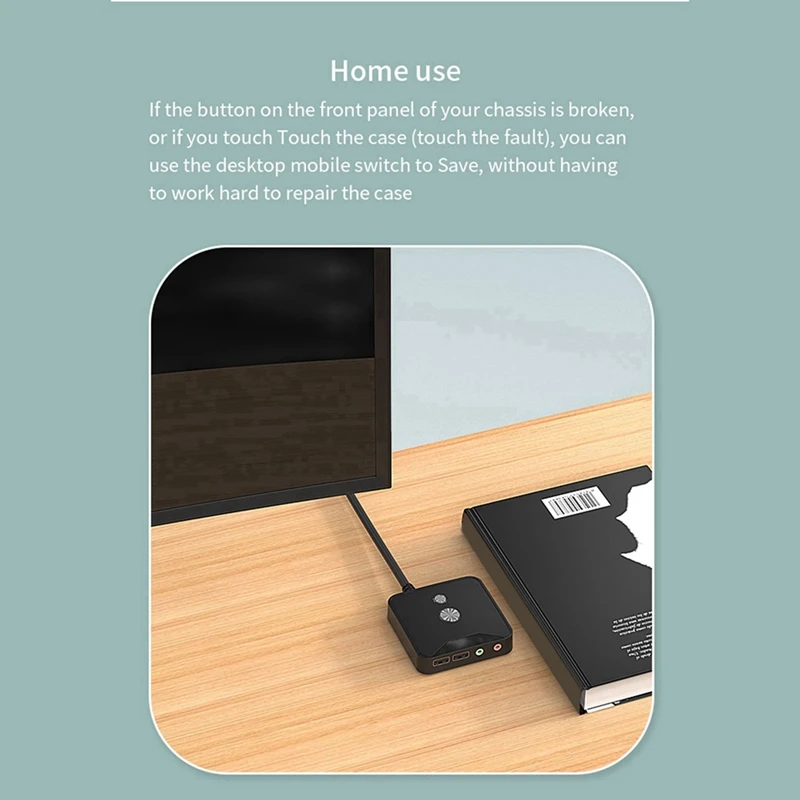 2X Computer Desktop Power Switch External PC Host Power Supply On/Off Push Button Switch, Dual USB And Audio Ports