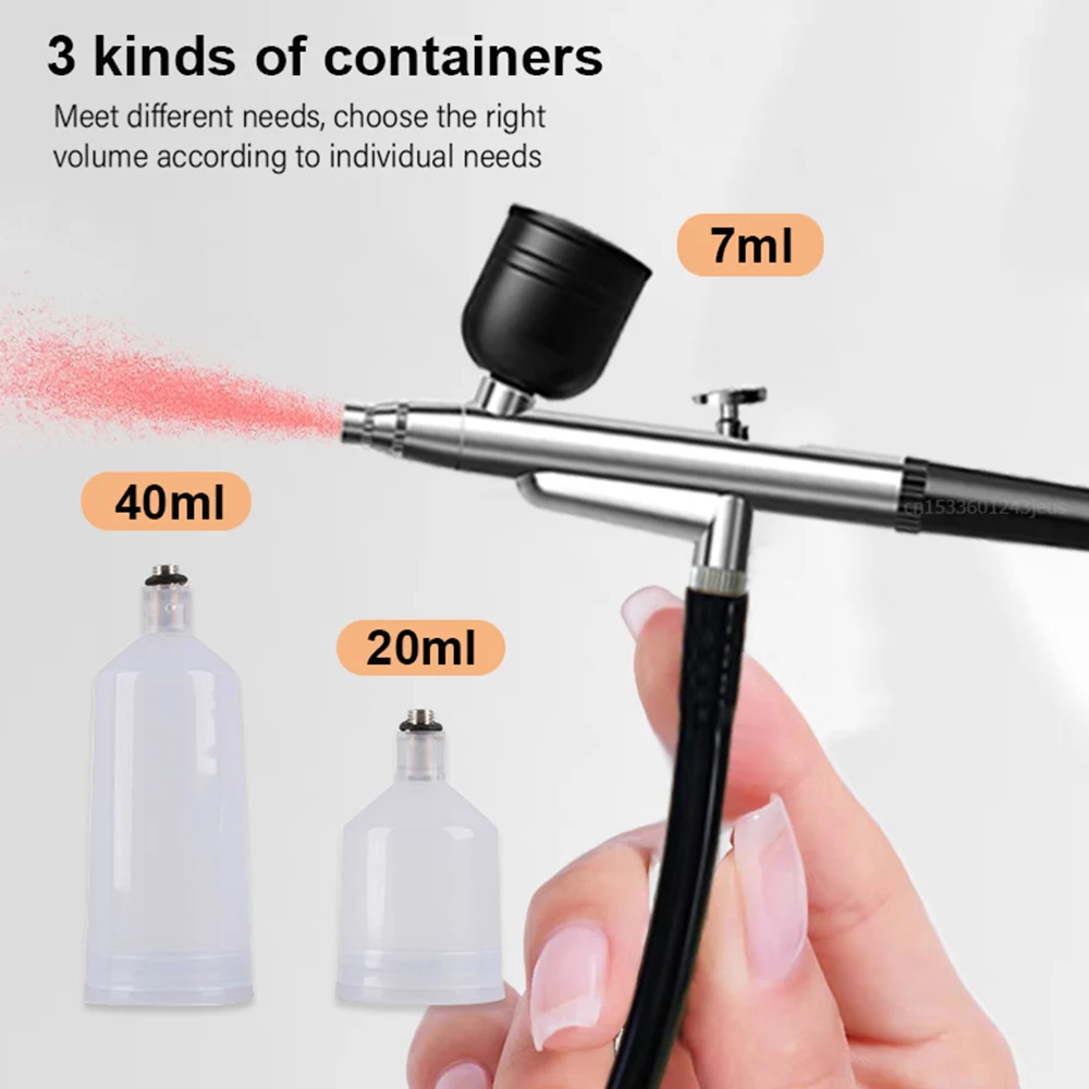 Airbrush with Compressor Airbrush Spray Gun for Paint Painting Modeling Crafts Nail Art Cake Portable Wireless Spray Gun Kit