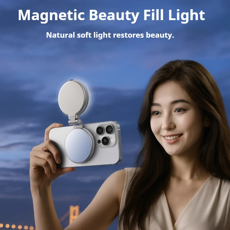 TELESIN MagSafe Light CRI 95+ لـ Vlog Livestream صورة ثنائية اللون قابلة للطي مناسبة للهواتف المحمولة المغناطيسية #2