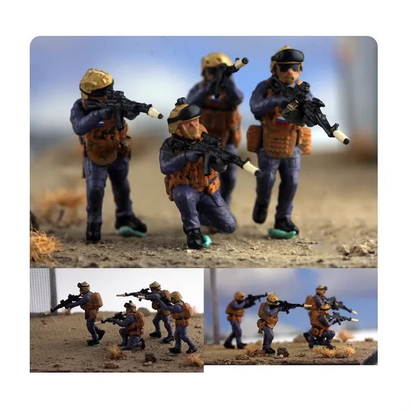 

Масштабная модель 1:72 из смолы: 4 солдата российского спецназа ССО, подходят для сцен с танками, коллекционные декоративные подарки для демонстрации