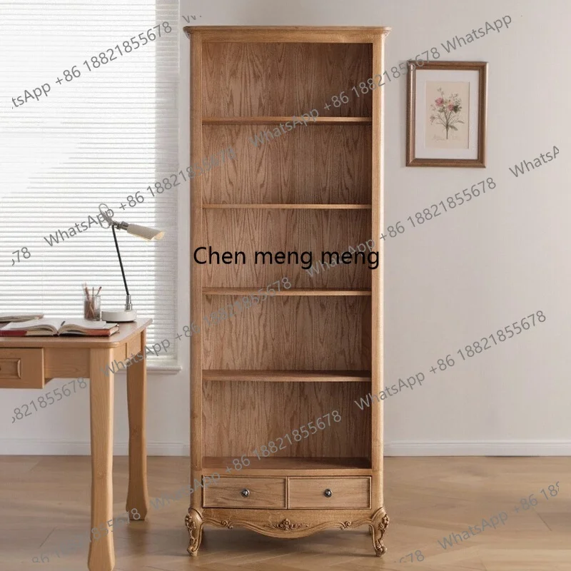 

Solid wood narrow bookcase, open bookshelf display cabinet, living room storage, high cabinet