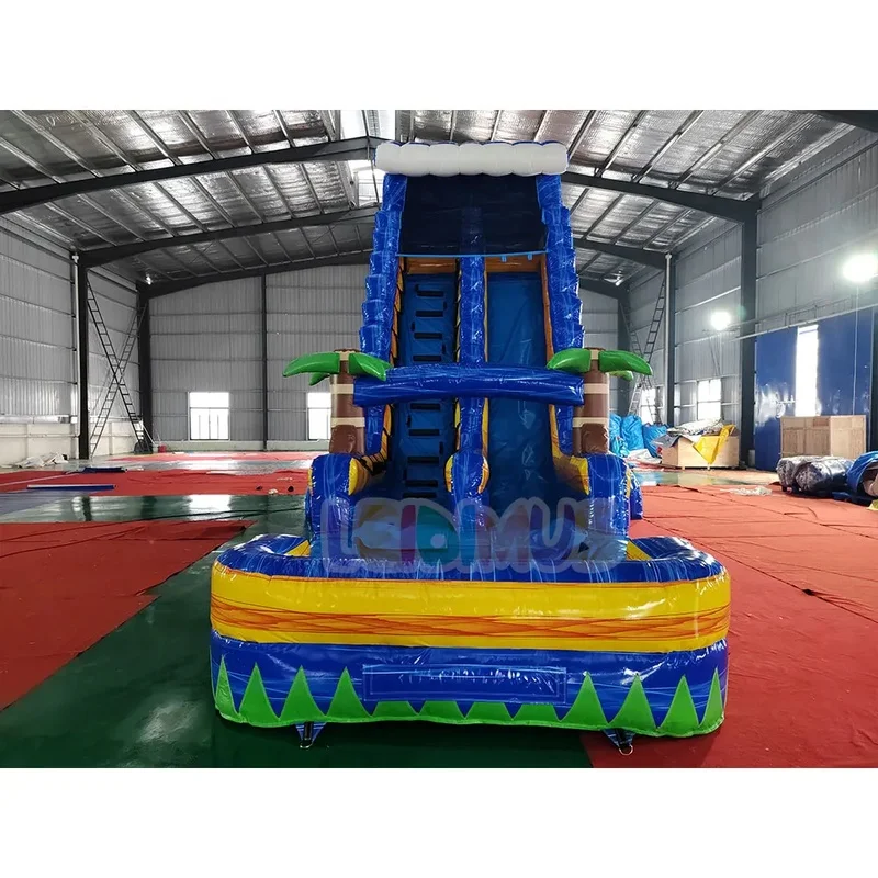 Outdoor Kids Party Large 24ft Jungle Falls Inflatable Water Slides Inflatable Wet and Dry Slide for Sale