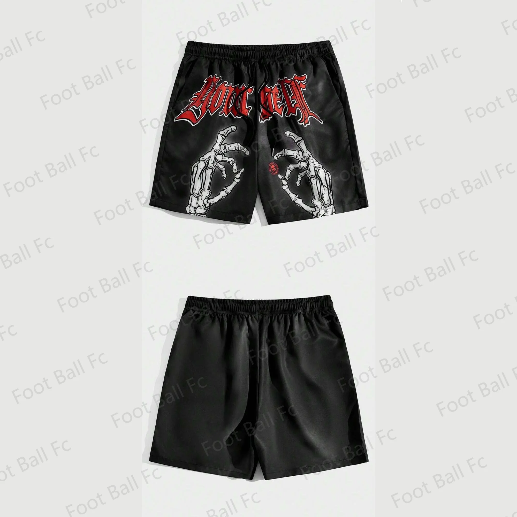 2024 Vintage Summer Goth Skull Hand Sport Drawstring Basketball Shorts Casual Vacation Beach Daily Life Kids/Adullt Trunks