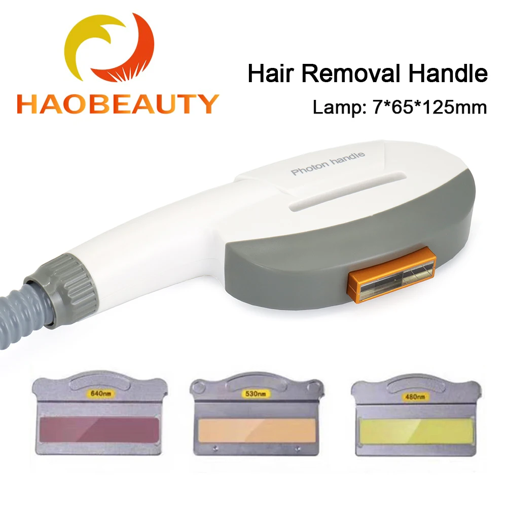 HaoBeauty IPL إزالة الشعر مقبض 640nm 530nm 480nm بقعة 15*50 مللي متر ل E-ضوء OPT معدات إزالة شعر متعددة الوظائف آلة