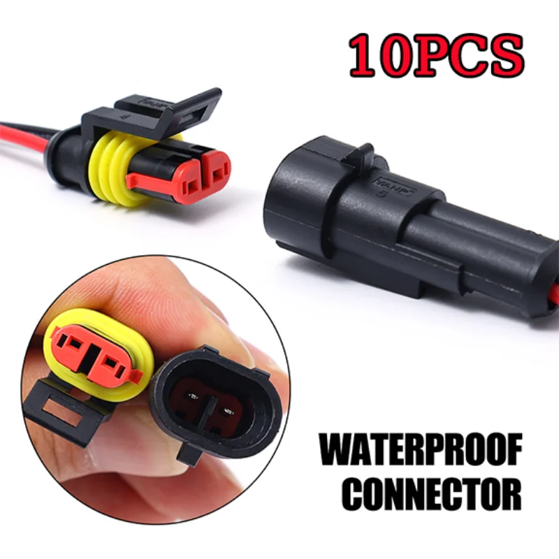 Automotive Wire Connectors 2 Pin Way Waterproof Electrical Connector Suitable for Trucks Ship Jet Ski Scooter Car and Ship