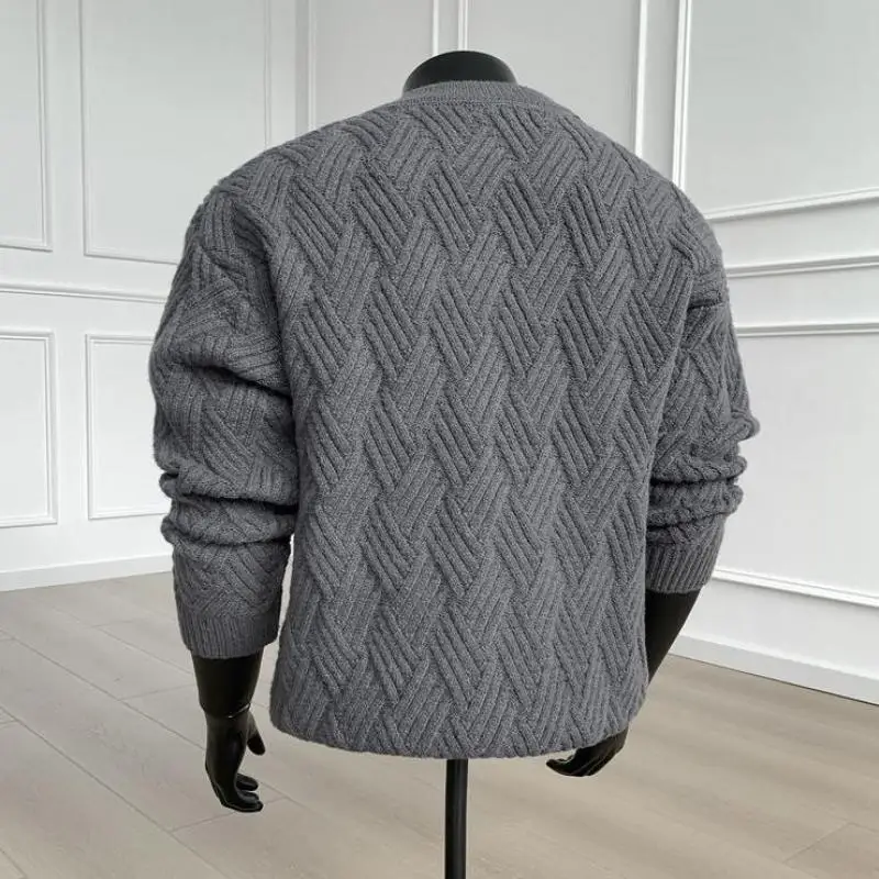 프리미엄 느낌의 오버사이즈 풀오버 스웨터 남성용 |   스트릭풀오버 남성 스웨터 유니섹스 니트 탑 남성 점퍼 겨울 캐주얼 엘레강스 M-3XL