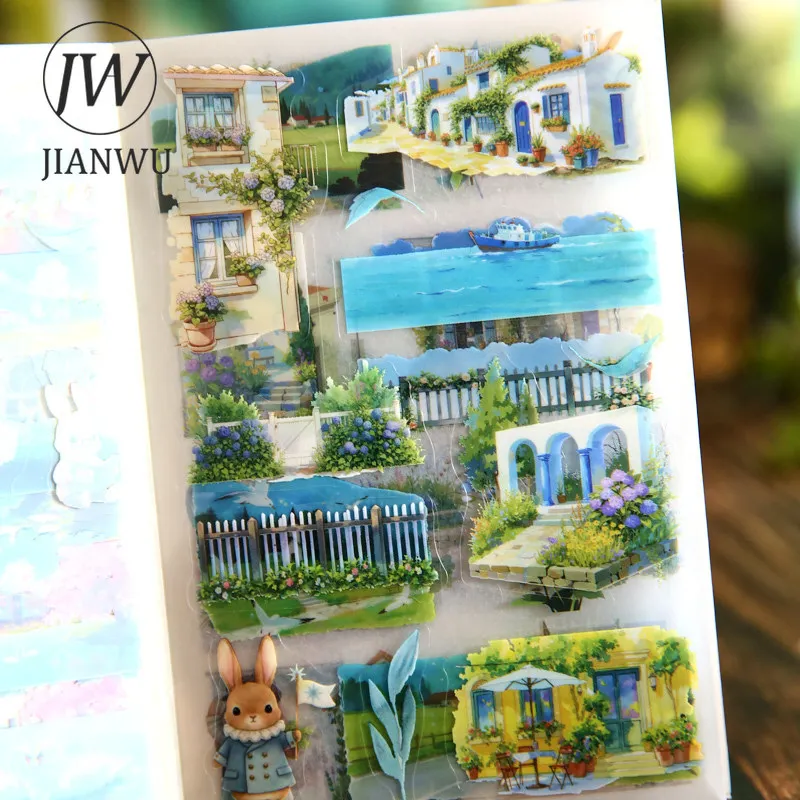 

JIANWU Vintage Plant Flower Landscape Material Collage Scrapbooking Sticker Book Creative DIY Journal Stationery