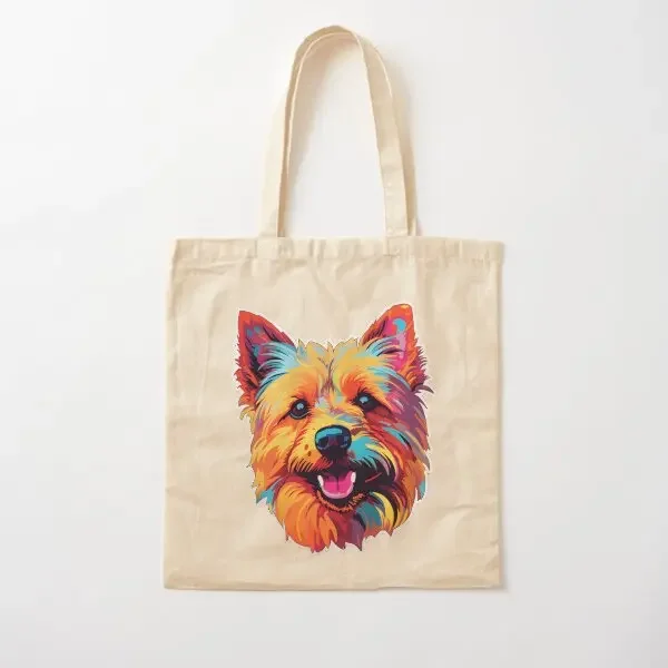 Norwich Terrier In Wpap Style Cotton Canvas Bag Designer Women Fabric Shoulder Bag Printed Foldable Ladies Tote Fashion Grocery