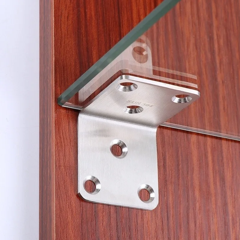 1PCS 304 Stainless Steel Angle Corner Brackets Fasteners Protector Fourteen Size Corner Stand Supporting Furniture Hardware