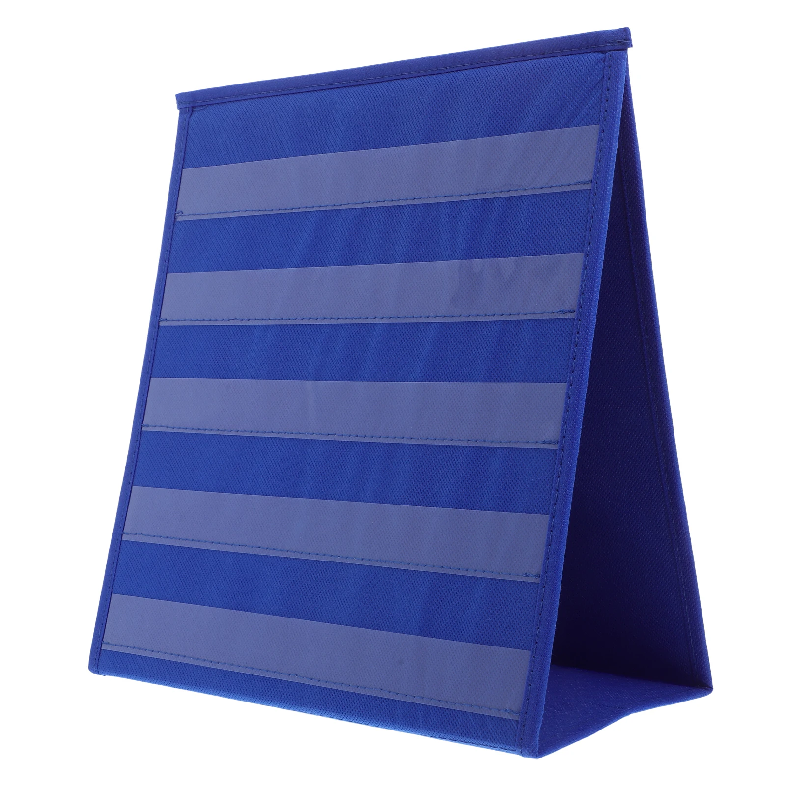 

Dual-Sided Tabletop Pocket Chart For Classroom Sturdy Triangular Stand Foldable Organizer Desktop Chart Hanging Standing Pockets