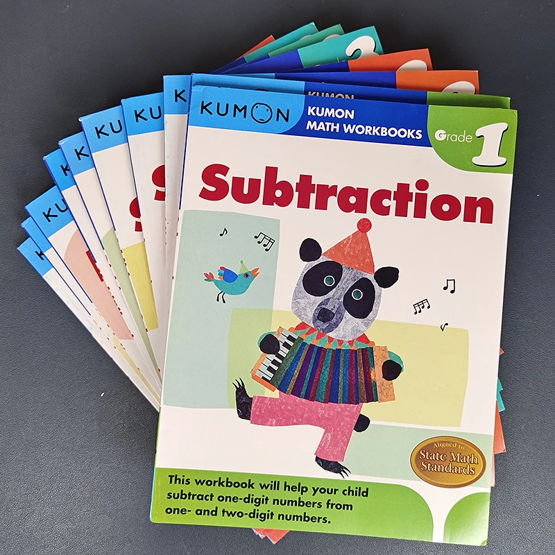 2/3 Book Kumon Calculation Math Workbooks English Book Math Problems Exercises Teaching Books Grade1-Grade4 For Age 6-10 Years