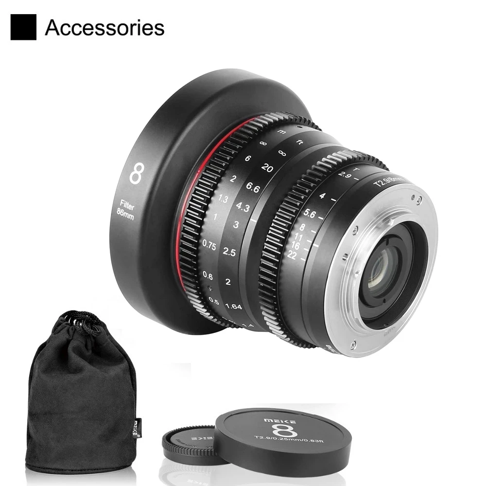 Meike 8mm T2.9 Large Aperture Manual Focus Cine Lens for Olympus Panasonic Micro Four Thirds MFT M4/3 Micro 4/3 Mount Camera