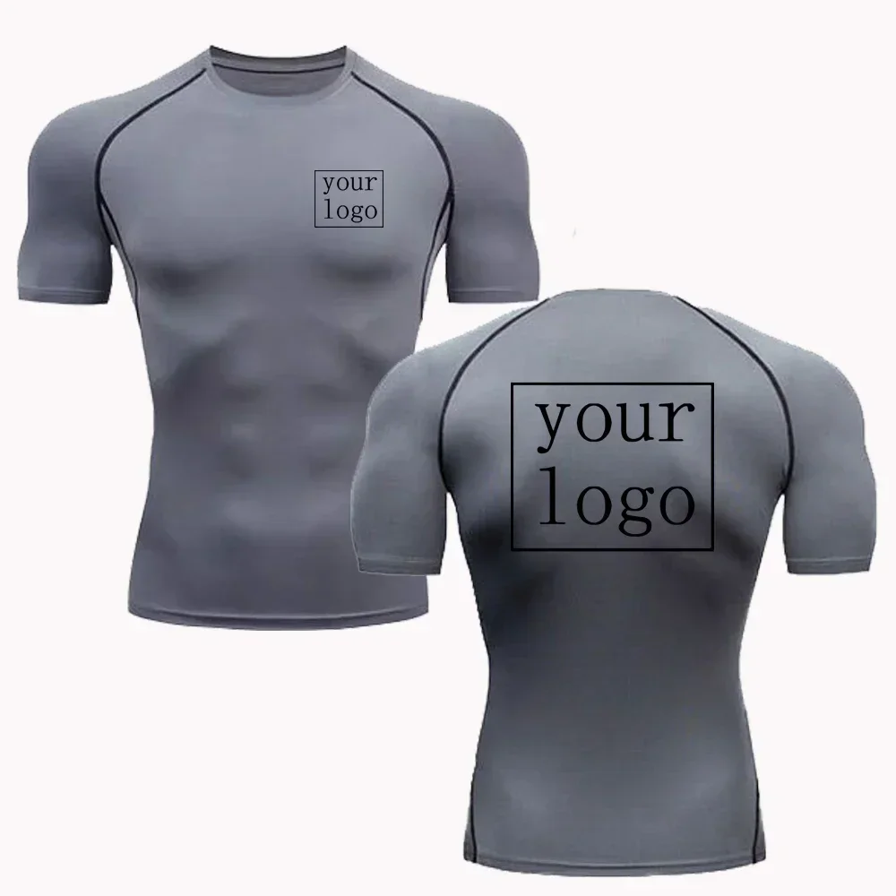 Nouveau t-shirt de Compression personnalisé votre Logo de conception haut hommes femmes imprimer conception originale t-shirts Jogging entraînement gymnase t-shirt à séchage rapide