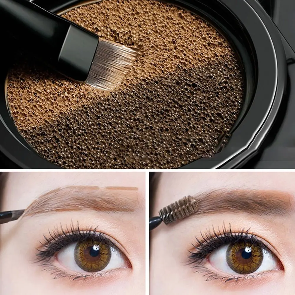 Two-color Eyebrow Dye Cream Fast Drying Waterproof Air Cushion Dye Eyebrow Cream Durable Fadeless Eyebrow Powder Girl