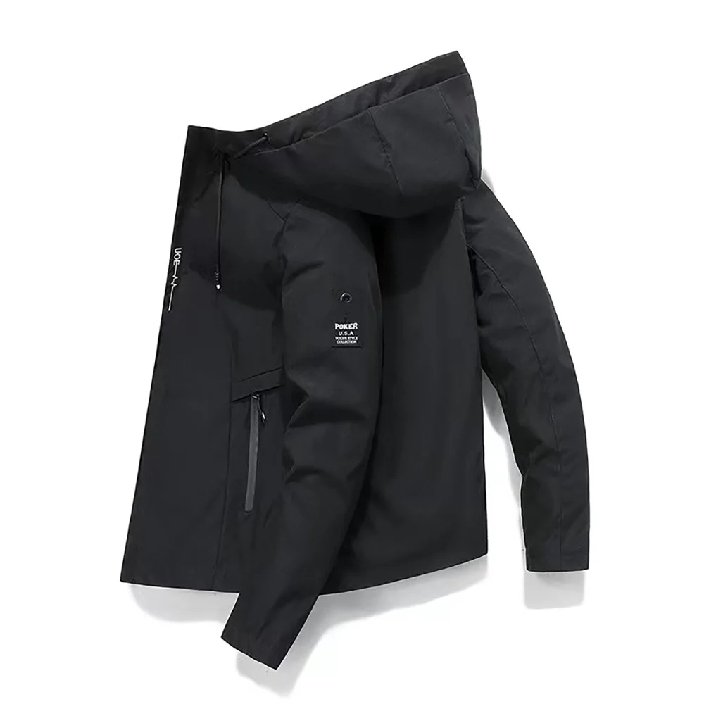 2025 New Men's Windproof Sunscreen Windbreaker Zipper Casual High Quality Hooded Baseball Outdoor Sports Jacket