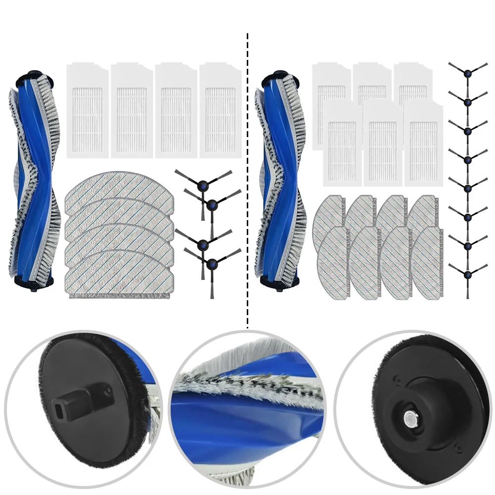 Main Brush Side Brush Filter Mop Cloth Accessories Kit For Bosch Spotless BCRC1W BCRD1W And Advanced BCRC2W BCRD2W Vacuums