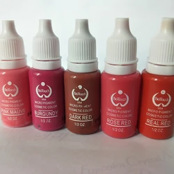 5 Colors Set Tattoo Pigment Permanent Tattoo Inks 15ml/Bottle Professional Tattoo Supplies for 3D Makeup Beauty Skin Body Art