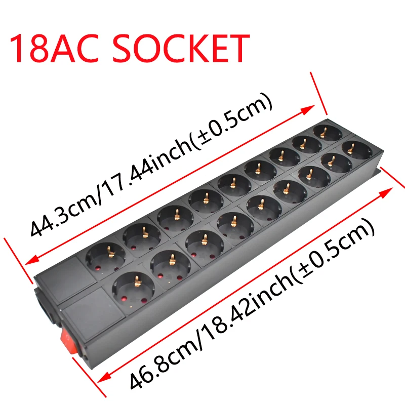 PDU power board distribution unit cabinet 4-24 AC German socket double break switch aluminum alloy shell C14 port