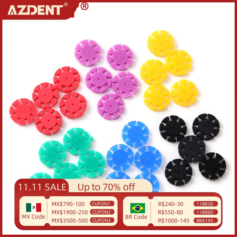 AZDENT 100 PCS/Bag Dental Endo Root Canal File Disinfection Marking Circle Ring Counting Silicone Endodontics Dentistry Stopper