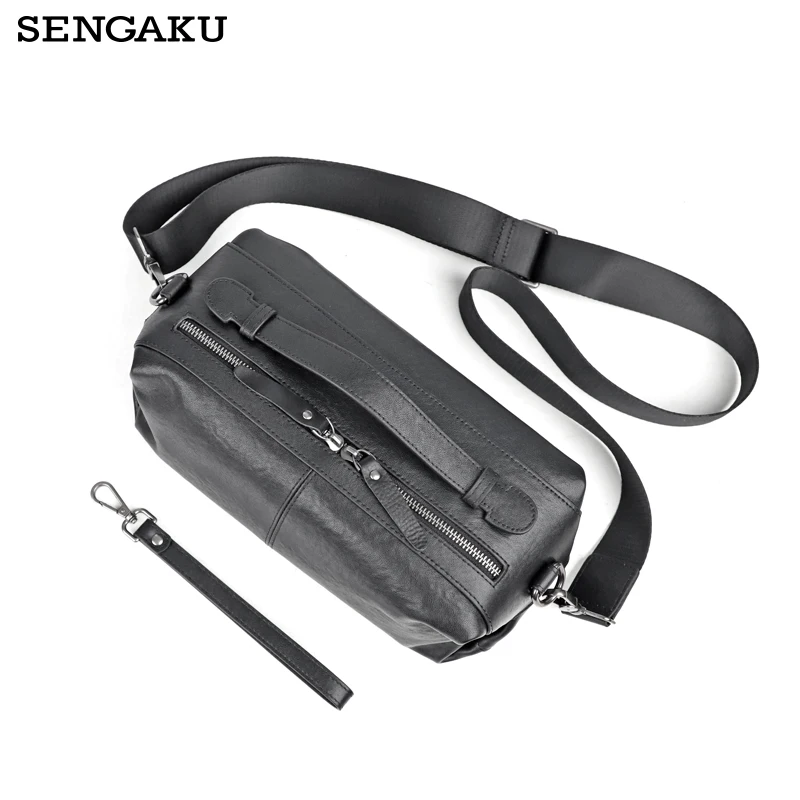 Genuine Leather Sling Explorer Chest Bag Large-capacity unisex fashion One shoulder messenger bag