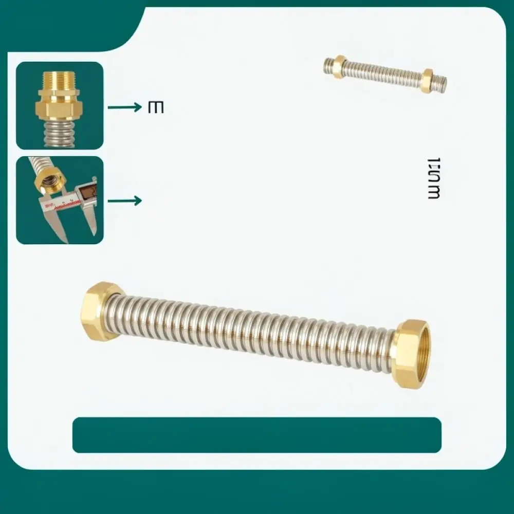 Corrugated Metal Hose 304 Stainless Steel HVAC Pipe Fitting Flexible Connector For Fan Coil Unit Piping Installation