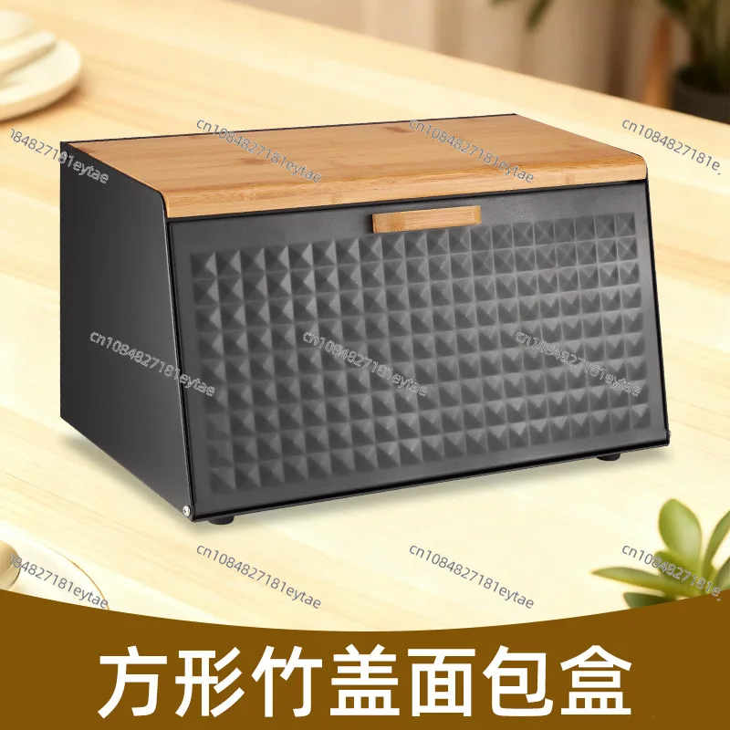 

Large Bamboo Lid Bread Storage Box Airtight Kitchen Organizer Container Daily Necessities