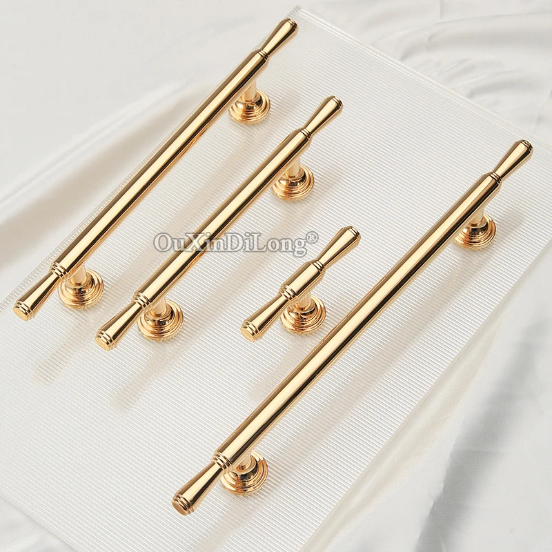 Luxury 4PCS Solid Pure Brass Furniture Pulls Handles Gold Drawer Pulls Pens Cupboard Wardrobe Kitchen Dresser TV Cabinet Pulls