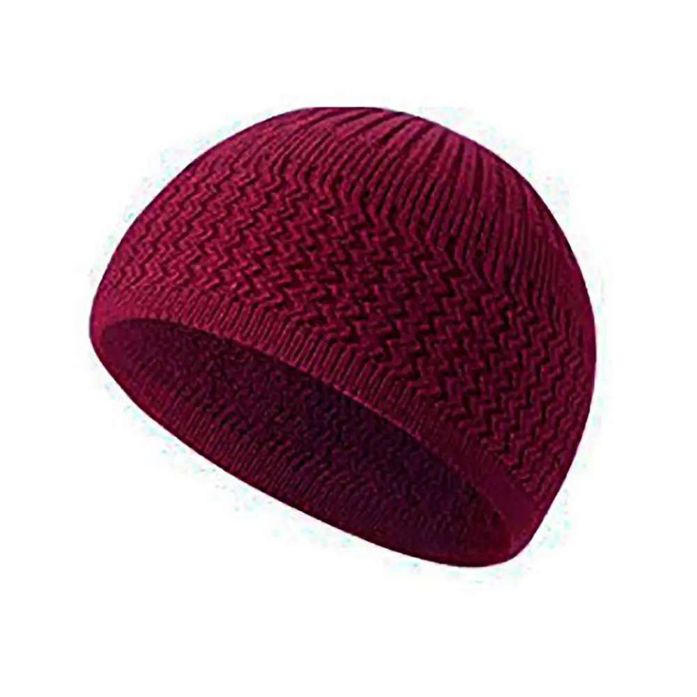 2023 New Wool Muslim Cap 10colors Winter Warm Knitted Hat Beanies Cap Male Female