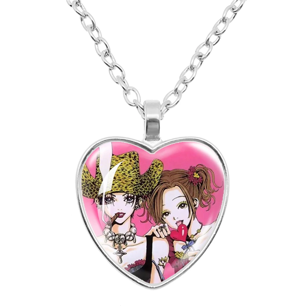 Fashion And Personality Ai Yazawa Osaki Nana Anime Glass Heart Necklace DIY Handmade Creative Women's Birthday Gift Jewelry