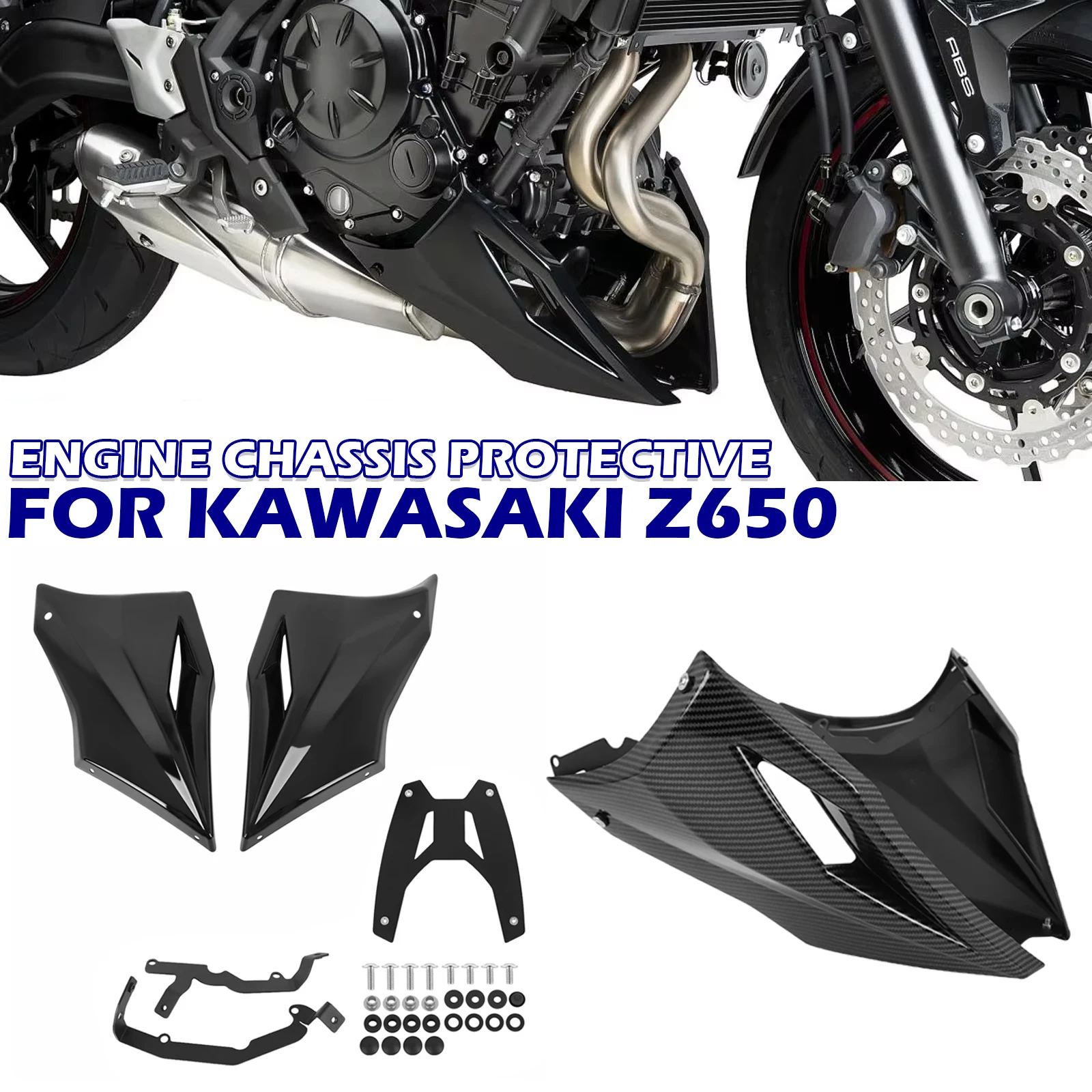 Z650 Motorcycle Belly Pan Engine Chassis Protective Guard Lower Fairing Cover Skid Plate For KAWASAKI Z 650 2020-2026
