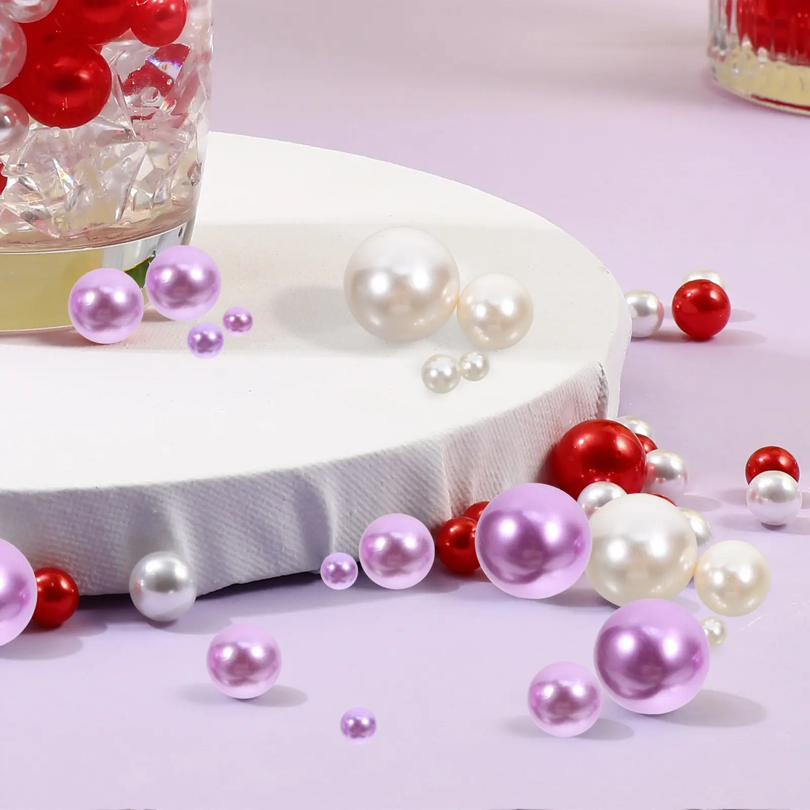 125Pcs Faux Pearl Vase Filler Decorative Beads for Wedding Vase Decoration Art Craft Projects Faux Pearls